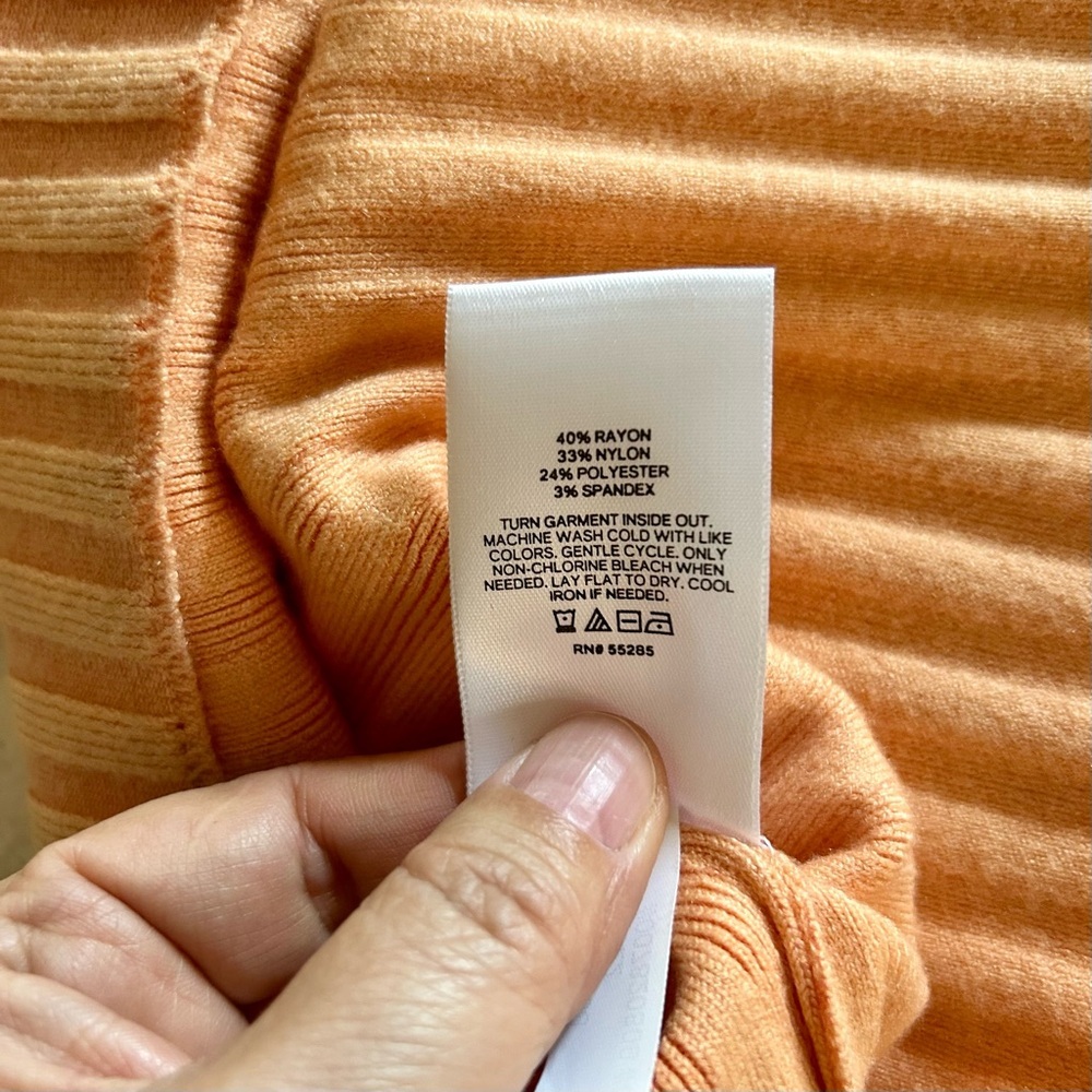 EXPRESS rib-knit twist back midi orange sweater dress size X Large - Picture 11 of 13